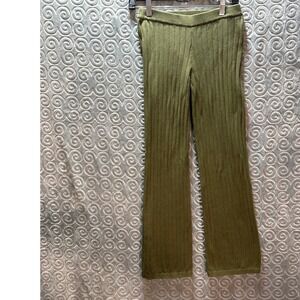 Haven Well Within Women Olive Green Ribbed Knit Pants Elastic Waist Size XS‎